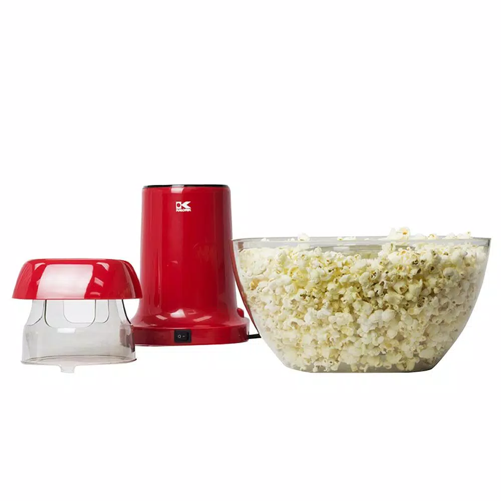 Kalorik Red Volcano Hot Air Popcorn Maker with Oversized Serving Bowl