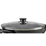 Ovente 13-Inch Non-Stick Electric Skillet with Tempered Glass Lid and Adjustable Temperature Control, Black thumbnail 2