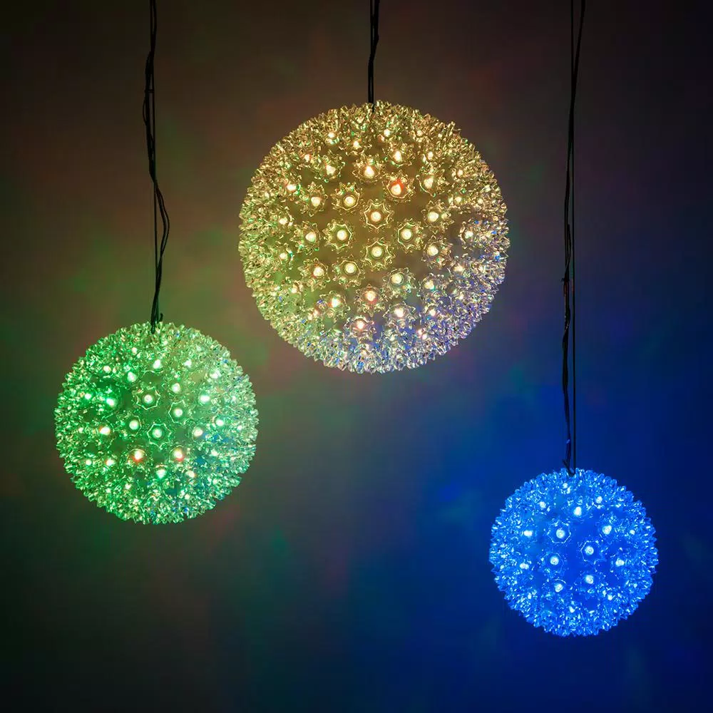Wintergreen Lighting 7.5 in. 120-Light RGB Color Changing LED Starlight Sphere with Remote
