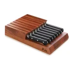 Cangshan V2 Series 5 in. Steak Knife Set with Acacia Wood Block, 9-Piece Set thumbnail 3