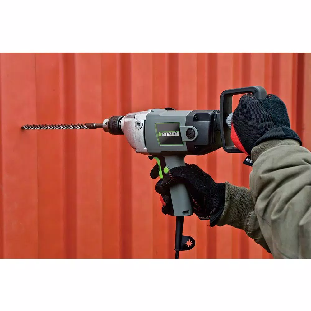 Genesis 1/2 in. Variable Speed Spade Handle Electric Drill, 9.0 Amp, 120V