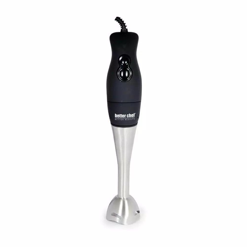 Better Chef 2-Speed Black Handheld Mixer with Comfort Grip and Stainless Steel Attachments, 200W
