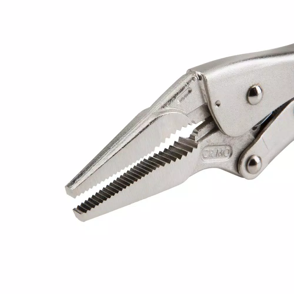 TEKTON 9 in. Long Nose Locking Pliers with Chrome Molybdenum Jaws
