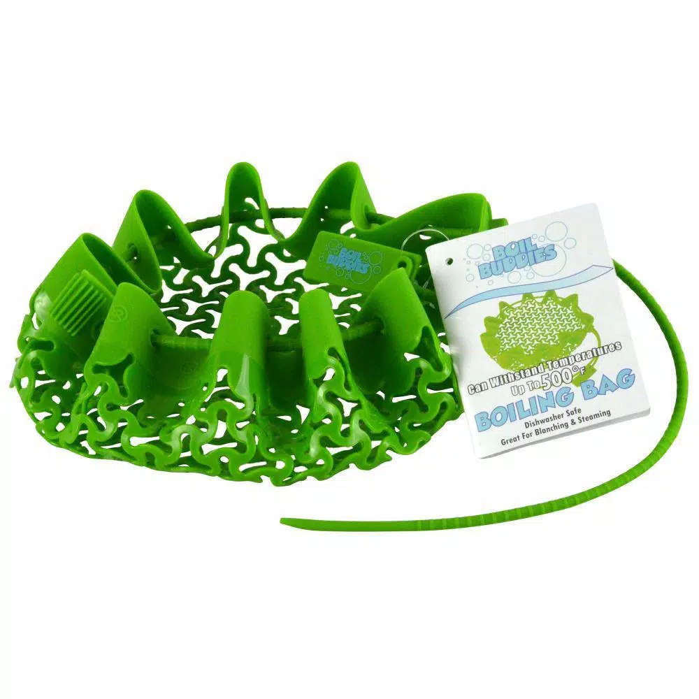 Southern Homewares Boil Buddies Silicone Cooking Mesh Boiling Bag, Green, 12 in.