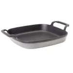 Bayou Classic Enameled Cast Iron Baking Dish, Weathered Gray, 10.24 x 11.5 in thumbnail 1