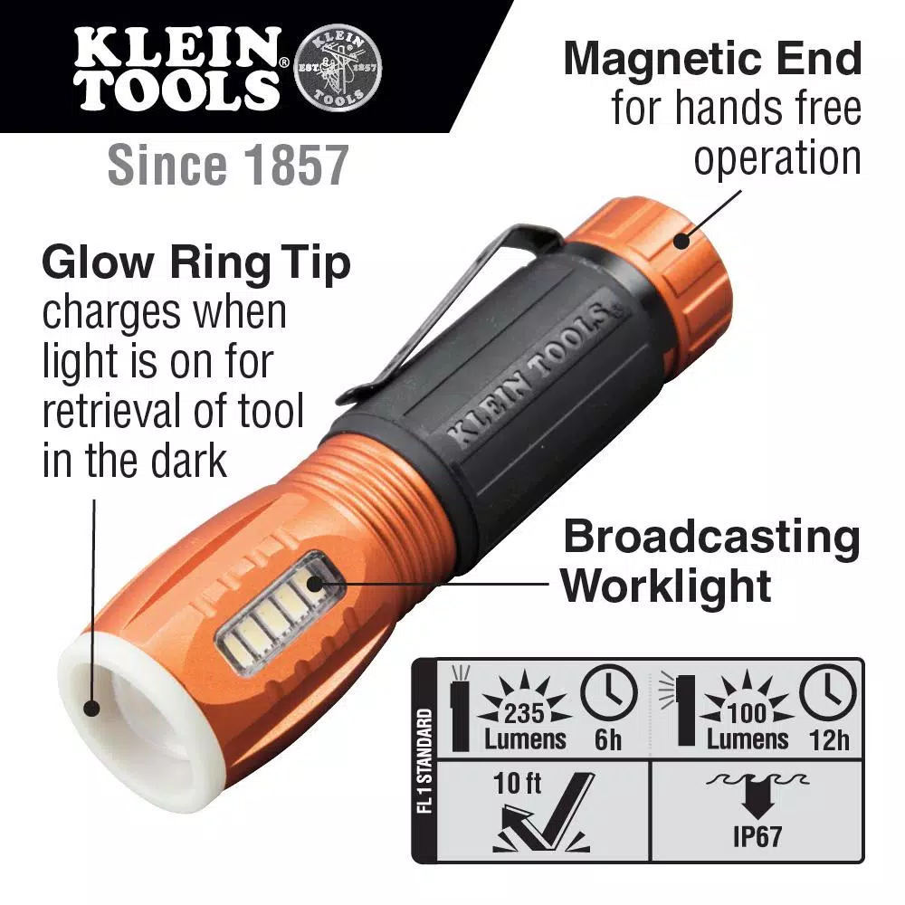 Klein Tools 2-Piece Non-Contact Voltage Tester with Laser Pointer and Dual-Mode Flashlight Work Light Tool Set