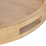 Kate and Laurel Hutton 18.25 in. Round Natural Wood Decorative Tray with Built-in Handles thumbnail 3