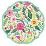 Sugar Plum Party SugarPlum Collection Spring Blossoms Dessert Plates, Ruffled Floral with Rose Gold Rim (Set of 16) thumbnail 1