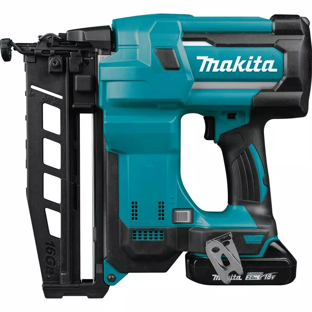 Makita 18V LXT Cordless 16-Gauge Straight Finish Nailer Kit (2.5 in.) with (2) 2.0 Ah Batteries & Charger