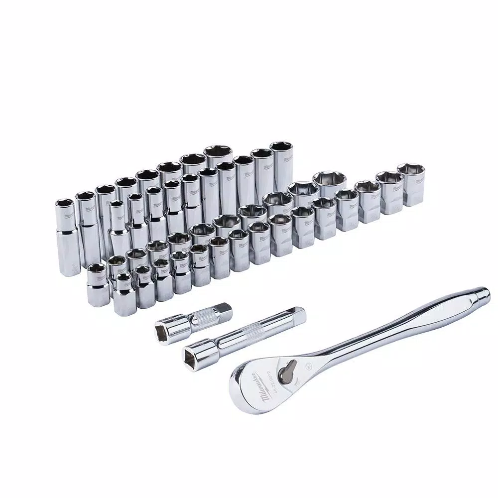 Milwaukee 47-Piece 1/2 in. Drive SAE/Metric Ratchet and Socket Set