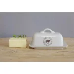 3R Studios White Stoneware Butter Dish Set of 2 - Farm to Table Country Style thumbnail 5
