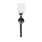 LITTON LANE 27 in. Wrought Iron Candle Sconce with Clear Glass Hurricane Holder, Black thumbnail 2