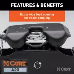 CURT A20 5th Wheel Hitch with R20 Roller and Ram OEM Puck System Adapter, 20,000 lbs. Capacity thumbnail 5
