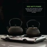 Ovente 1500W Double Burner Infrared Hot Plate, 7.5 in. Ceramic Glass Cooktop with Temperature Control thumbnail 6