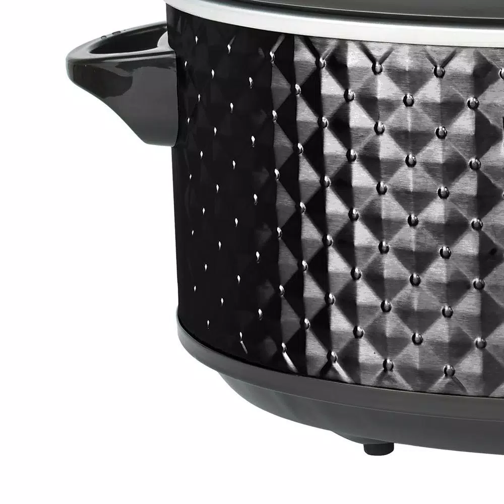 Brentwood Appliances 7 Qt. Black Slow Cooker with Removable Ceramic Pot and Tempered Glass Lid