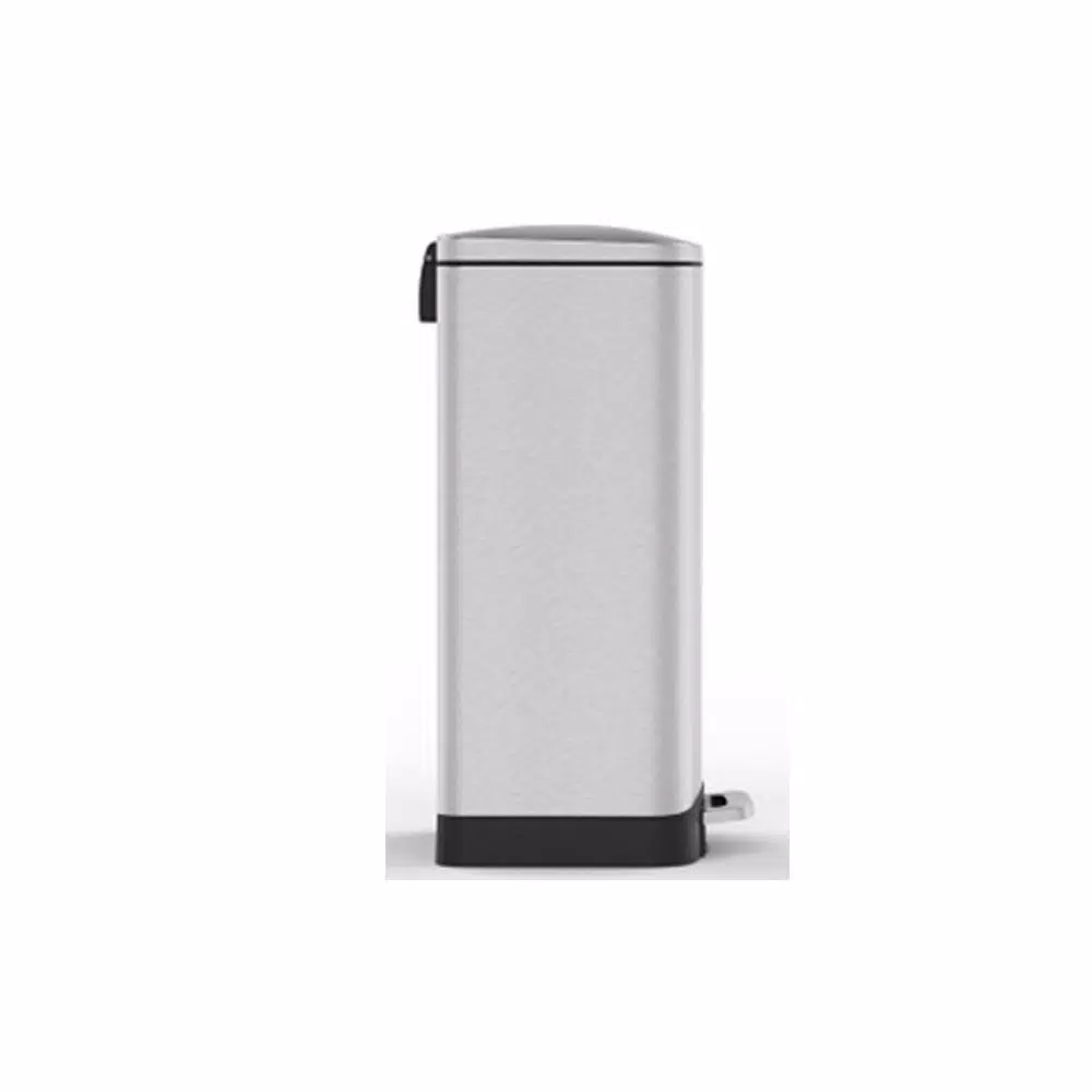 Innovaze 10.6 Gallon Brushed Stainless Steel Rectangular Step-On Trash Can with Fingerprint Resistant Finish