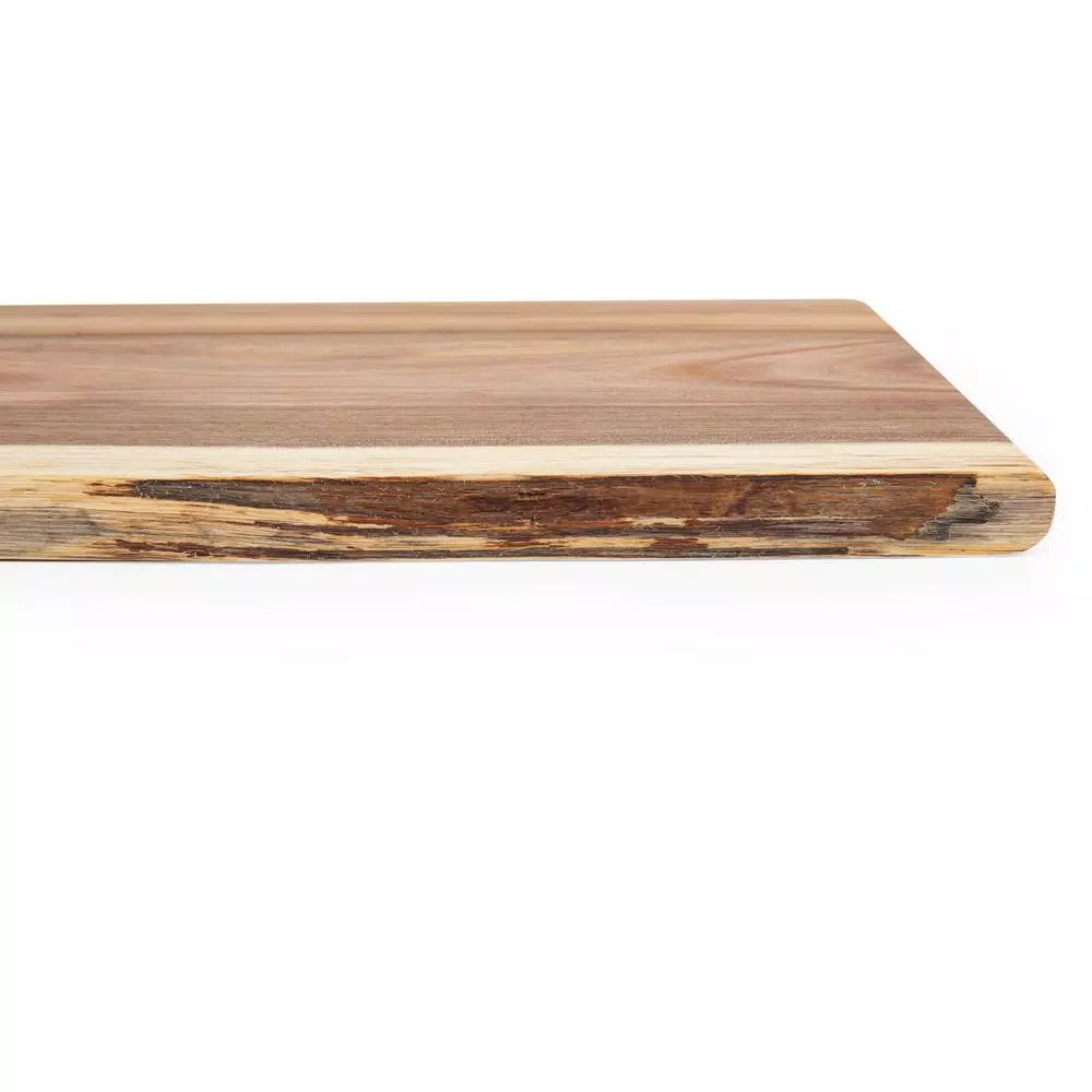 Picnic Time Artisan 18 in. Acacia Wood Serving Board with Live Edge and Hemp Rope Handle