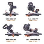 Evolution Power Tools Evolution 10 Amp 7-1/4 in. Sliding Compound Miter Saw with Laser Guide and Multi-Material Blade thumbnail 3
