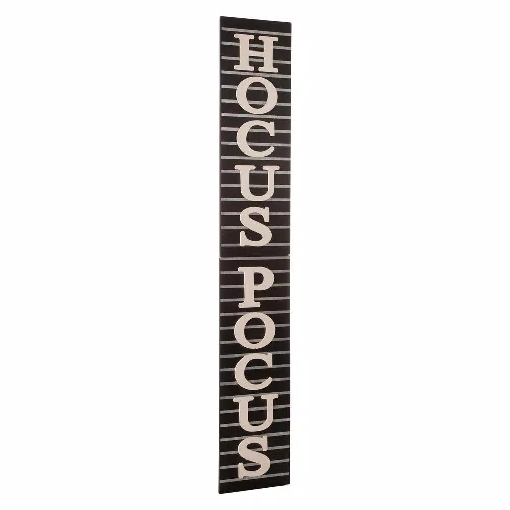 Glitzhome 60 in. Hocus Pocus Halloween Wooden Standing Porch Sign and Hanging Decor