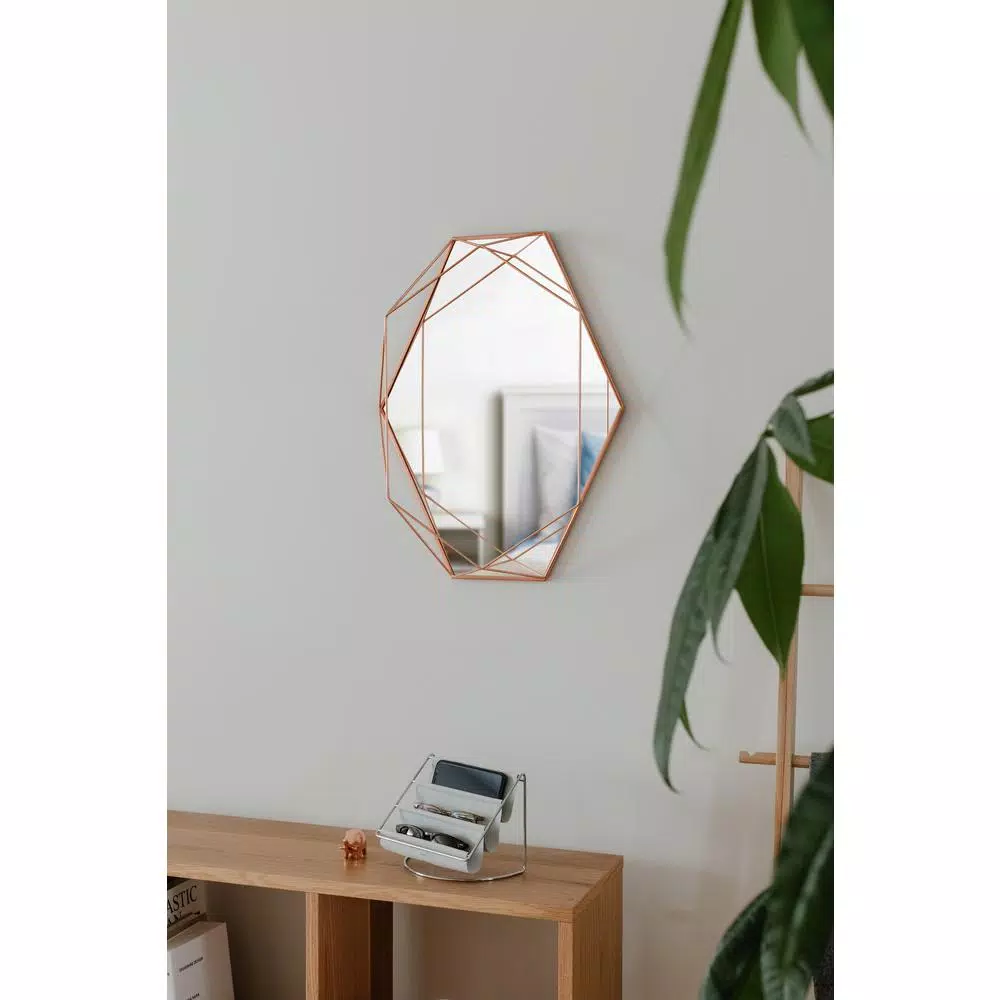 Umbra Prisma Modern Copper Wall Mirror, Metal and Glass Accent Mirror