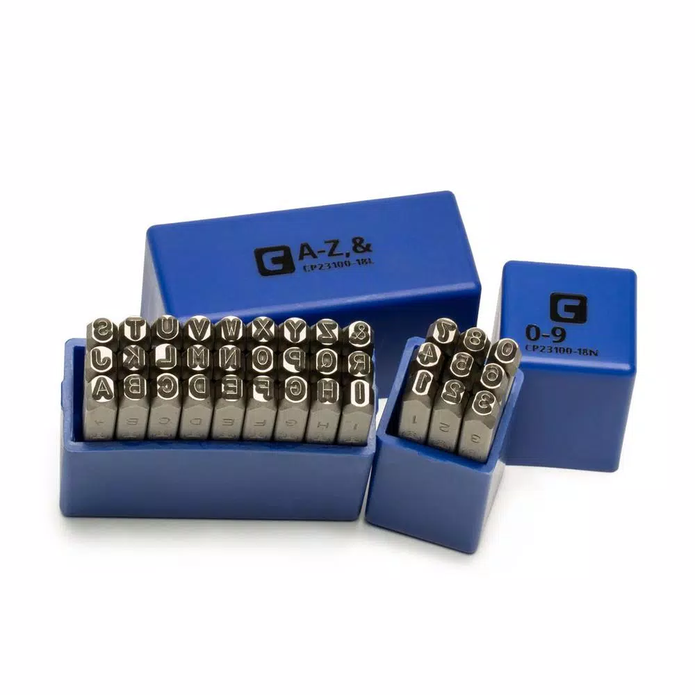 Capri Tools Professional 1/8 in. Letter and Number Stamp Set, 36-Piece Chrome Vanadium Steel