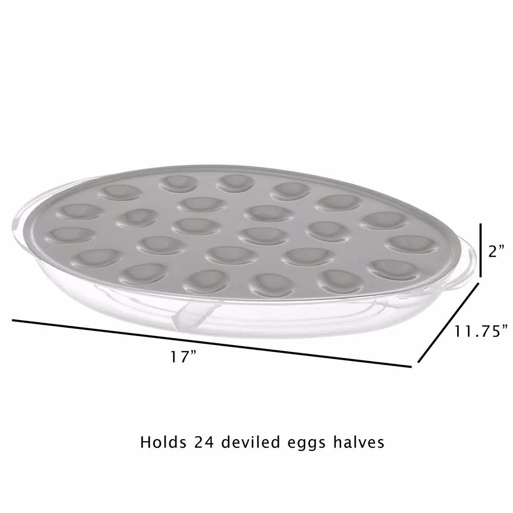 Classic Cuisine Deviled Egg Chilled Serving Tray, 24-Egg Capacity with Ice Compartment