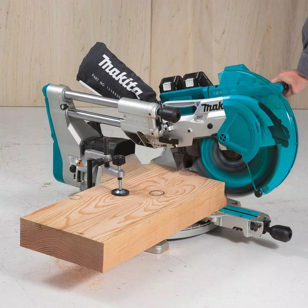 Makita 12 in. Dual-Bevel Sliding Compound Miter Saw Kit with X2 LXT 36V Power and Folding Stand