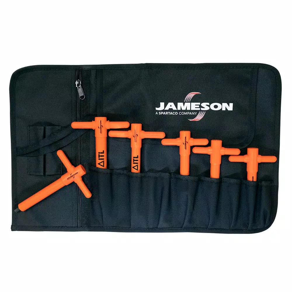 Jameson 1000V Insulated T-Handle Hex Key Set, 6-Piece Imperial