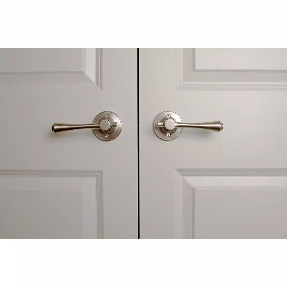 Design House Ironwood Satin Nickel Passage Door Lever with Universal 6-Way Latch