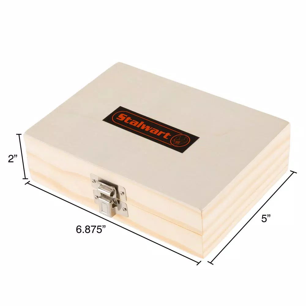 Stalwart 15-Piece Carbide Tipped Router Bit Set with Wooden Storage Case