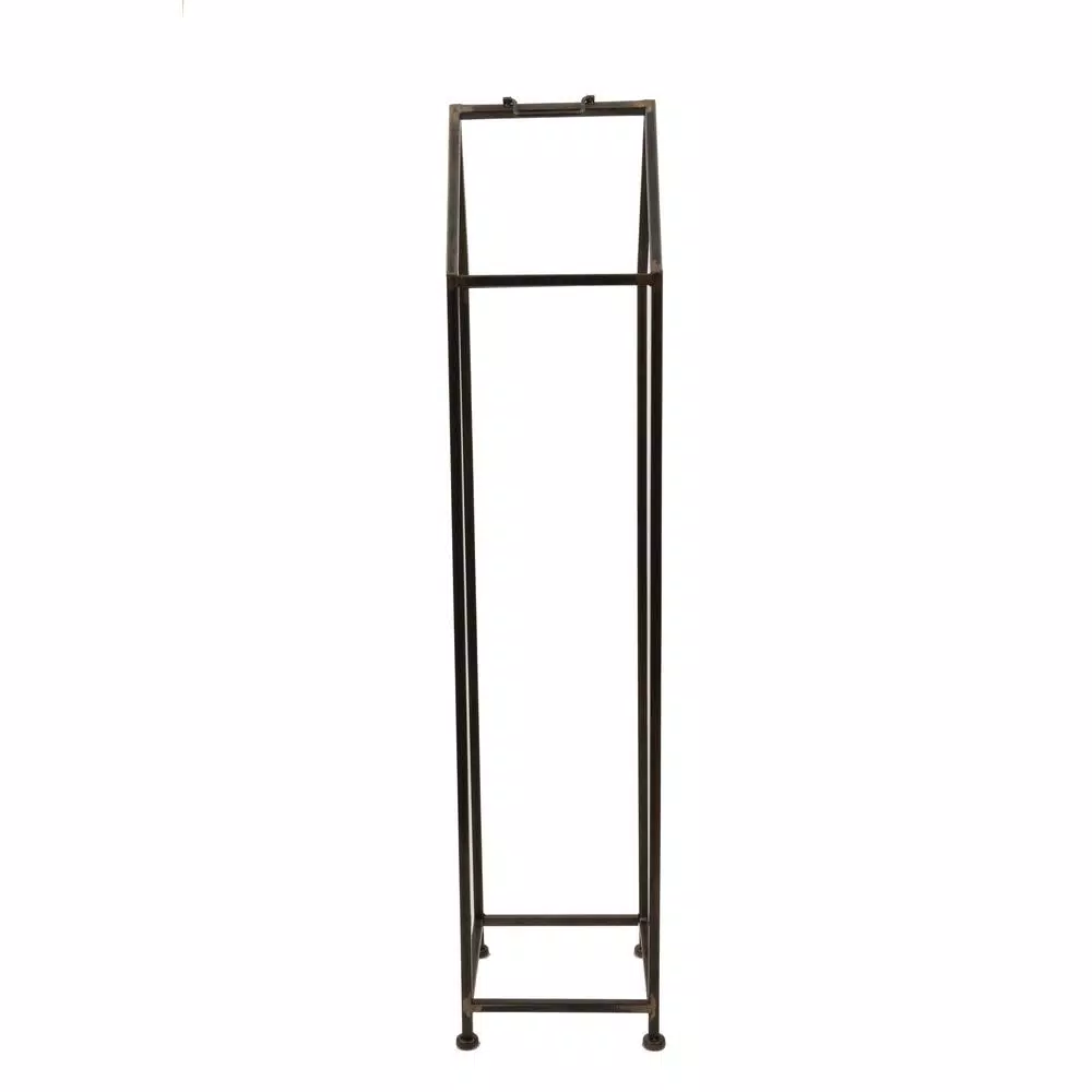3R Studios House Shaped Metal Log Holder - Black Distressed Iron Firewood Storage