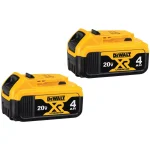 DEWALT 20V MAX XR 4.0 Ah Lithium-Ion Battery Pack, 2-Pack thumbnail 1