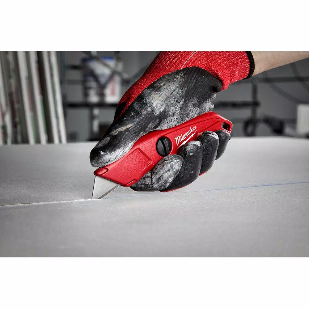 Milwaukee Fixed Blade Utility Knife with Tool-Free Blade Change and Onboard Storage