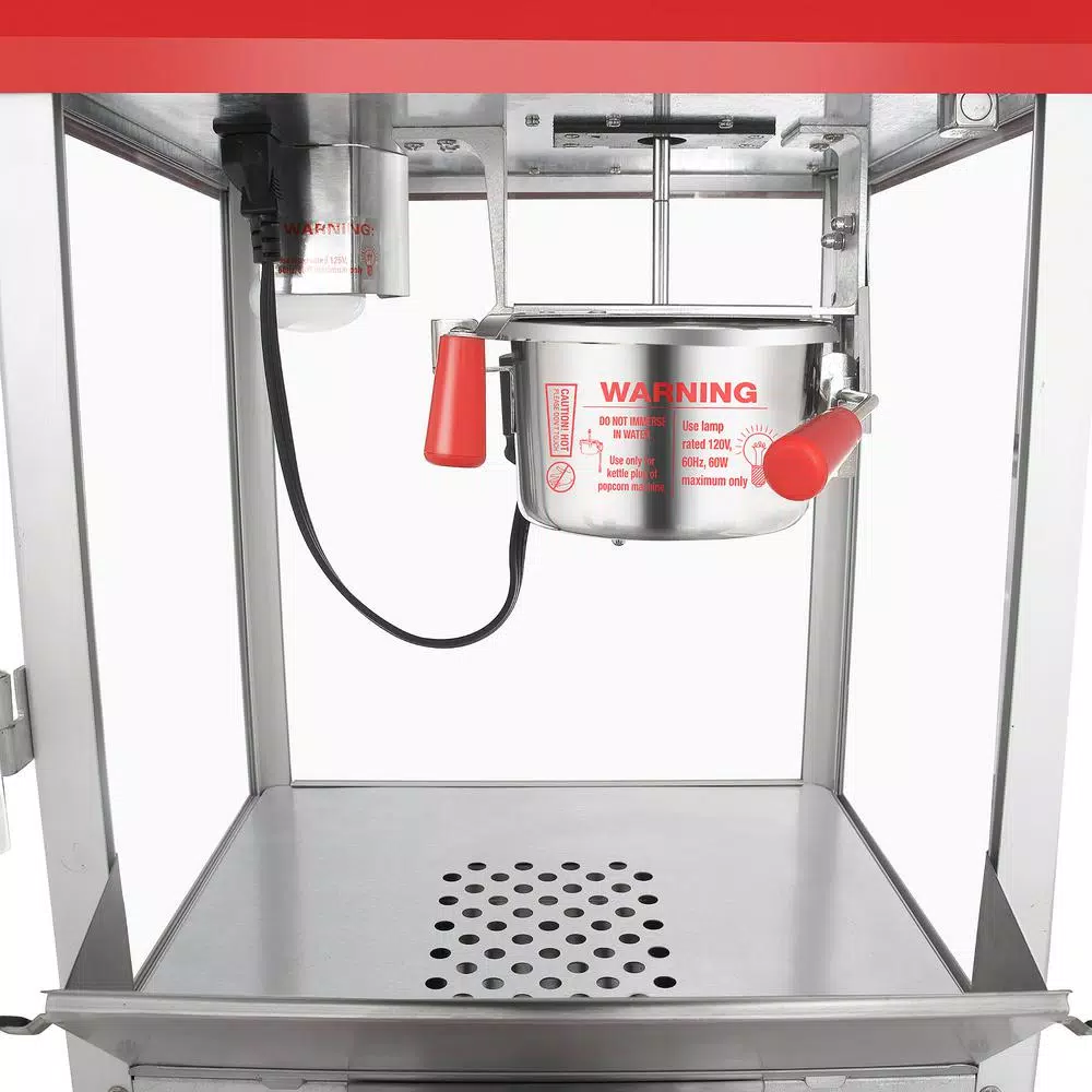 Great Northern Popcorn Machine - 4 oz. Red Stainless Steel Countertop Popper