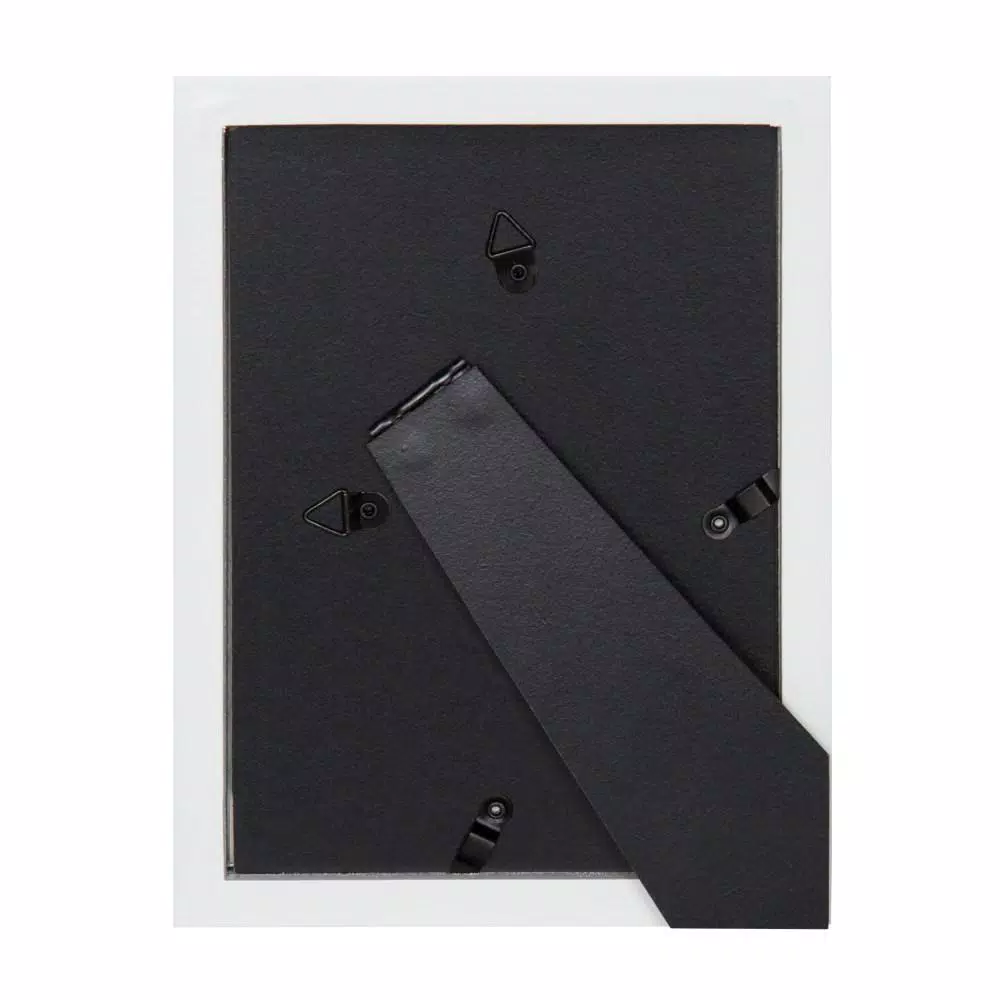DesignOvation Gallery Wood Photo Frame Set, White Satin Finish, Set of 4