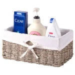 Vintiquewise Natural Seagrass Wicker Shelf Basket with Removable White Liner, 12 x 6.5 x 5.3 in. thumbnail 3