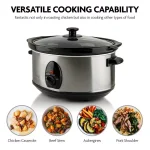 Ovente 3.7 Qt. Stainless Steel Electric Slow Cooker with Glass Lid, 3 Temperature Settings (SLO35ABR) thumbnail 3