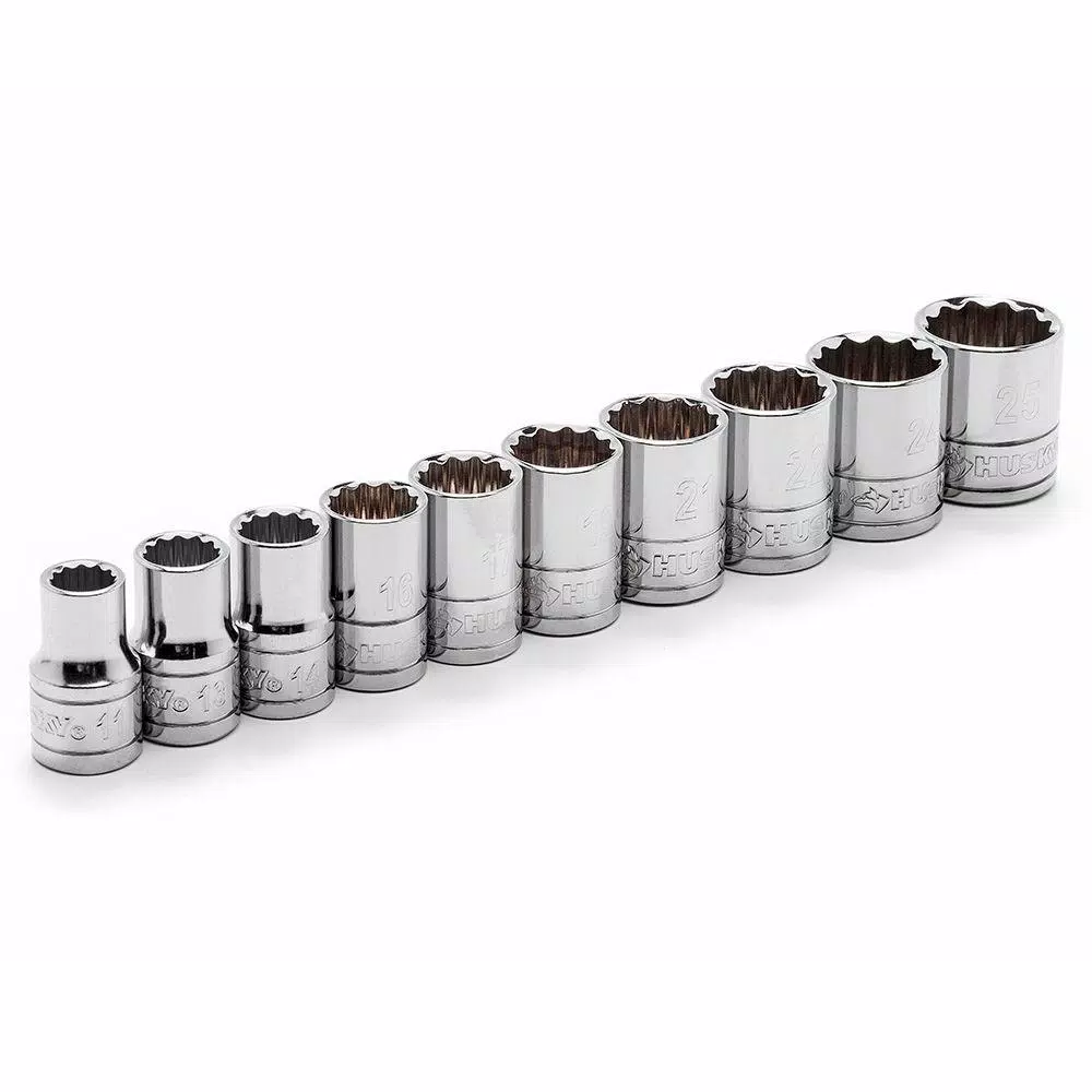 Husky 22-Piece 1/2 in. Drive Ratchet and SAE/Metric Socket Set