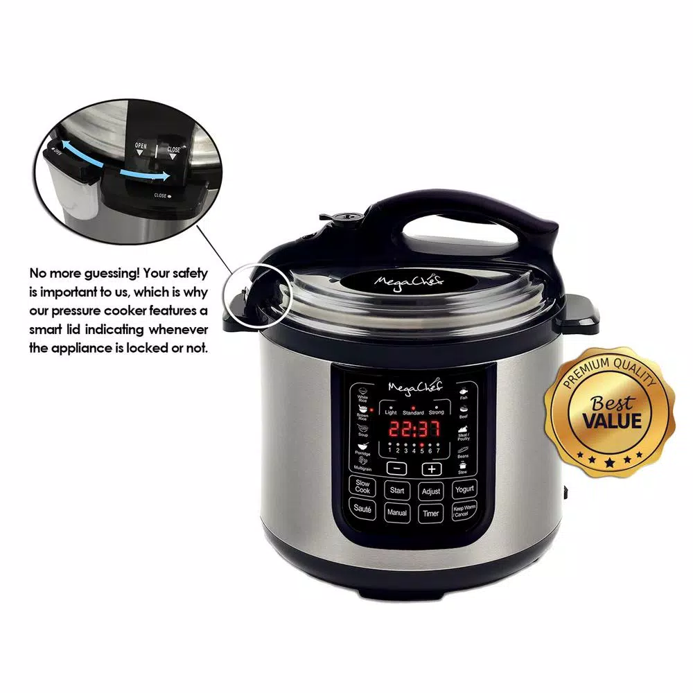 Megachef 8 Qt. Stainless Steel Digital Electric Pressure Cooker