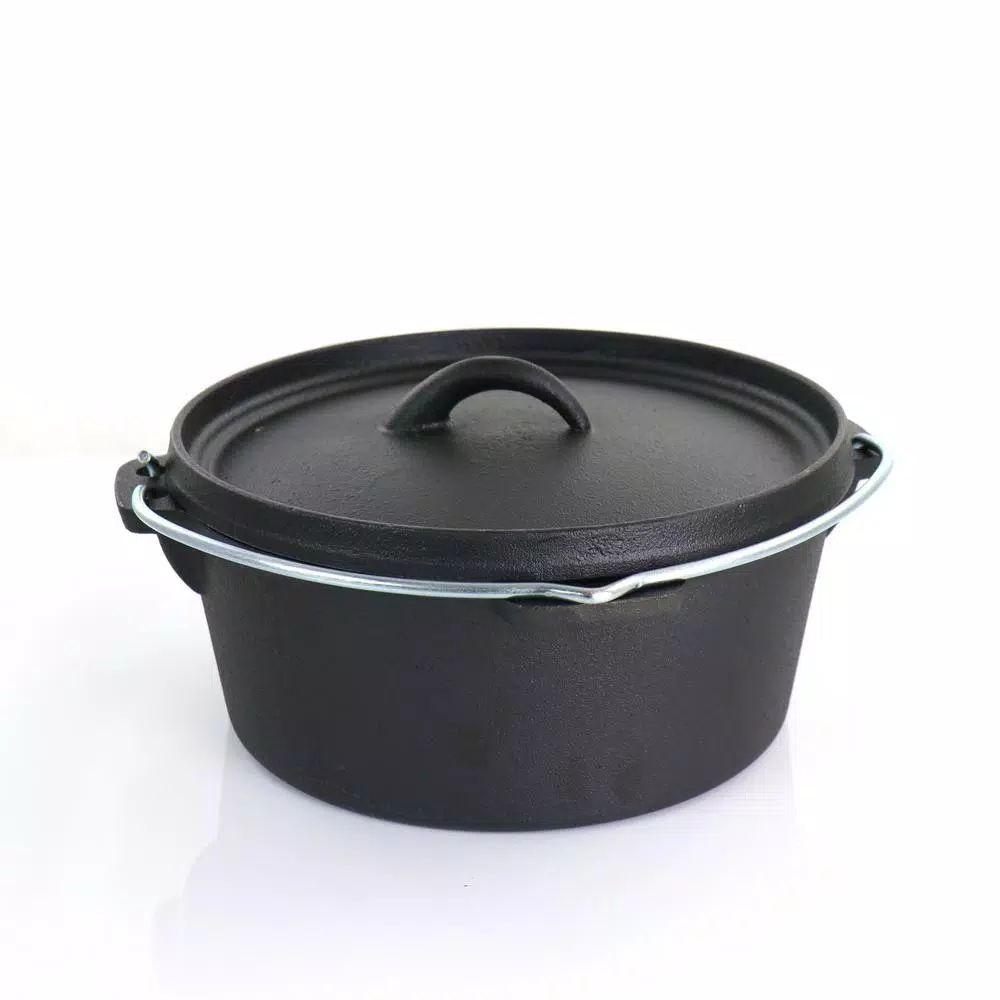 MegaChef 5-Piece Pre-Seasoned Cast Iron Cookware Set, Black