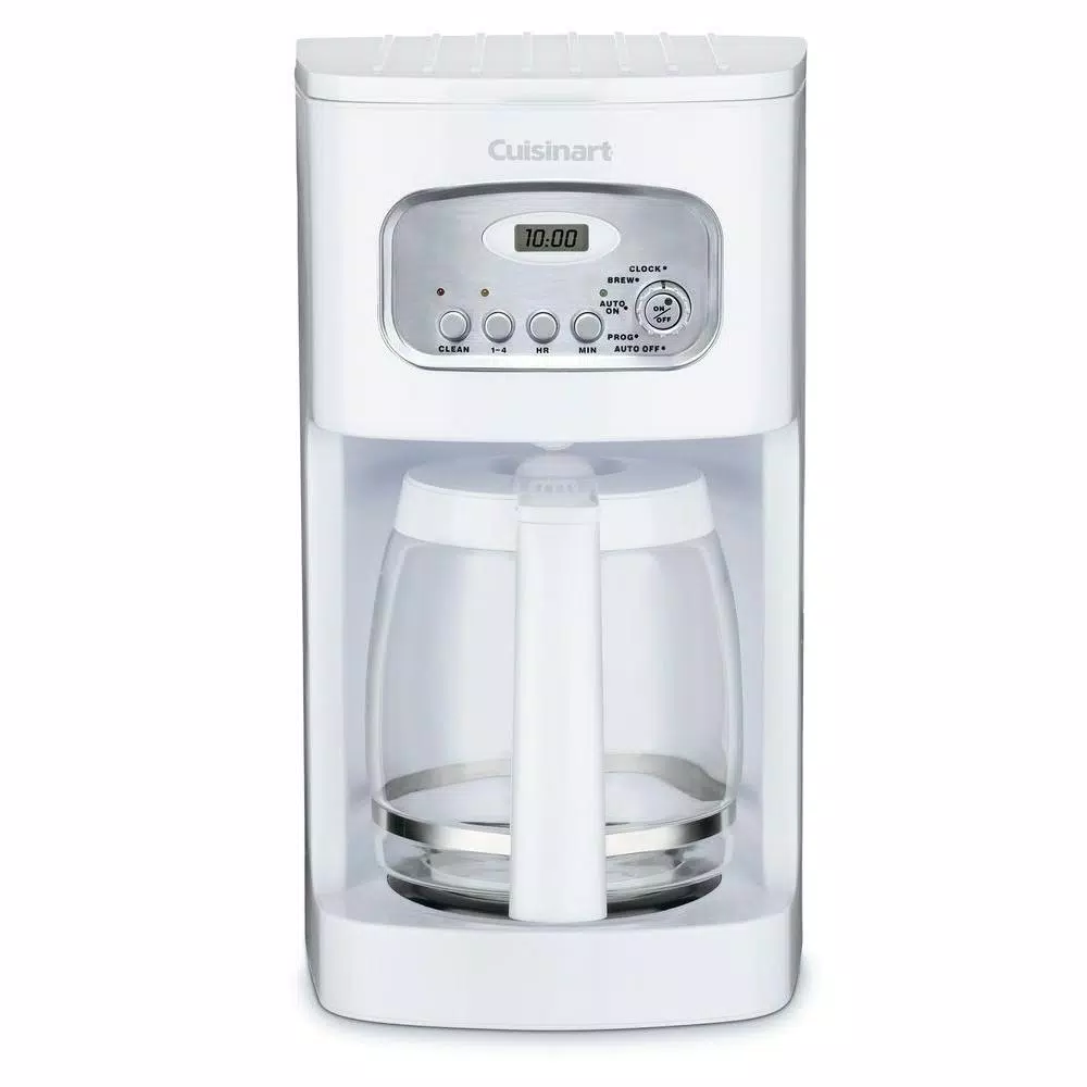 Cuisinart 12-Cup White Drip Coffee Maker with Stainless Steel Accents and Programmable Timer
