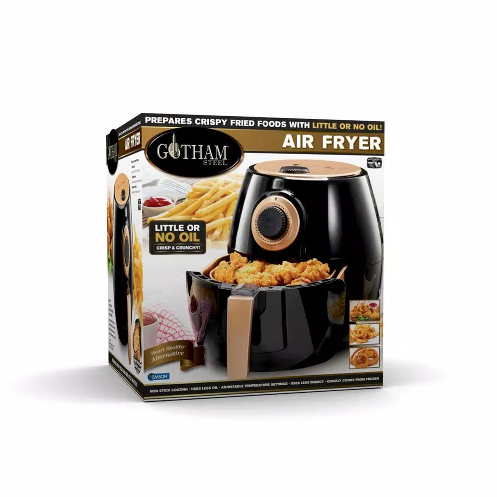 Gotham Steel 4 Qt. Non-Stick Ti-Cerama Air Fryer, 1400W, Black/Copper