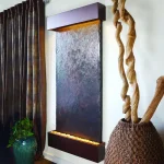 Water Wonders Grande Nojoqui Falls Lightweight Slate Wall Fountain with Copper-Vein Trim thumbnail 1