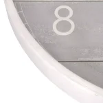 Pinnacle 28 in. Gray Washed Wood Plank Round Wall Clock - Rustic Farmhouse Decor thumbnail 5