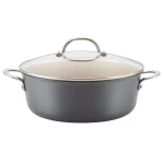 Ayesha Curry Ayesha Home Collection 7.5 Qt. Hard-Anodized Aluminum Nonstick Stock Pot with Glass Lid, Charcoal Gray thumbnail 1