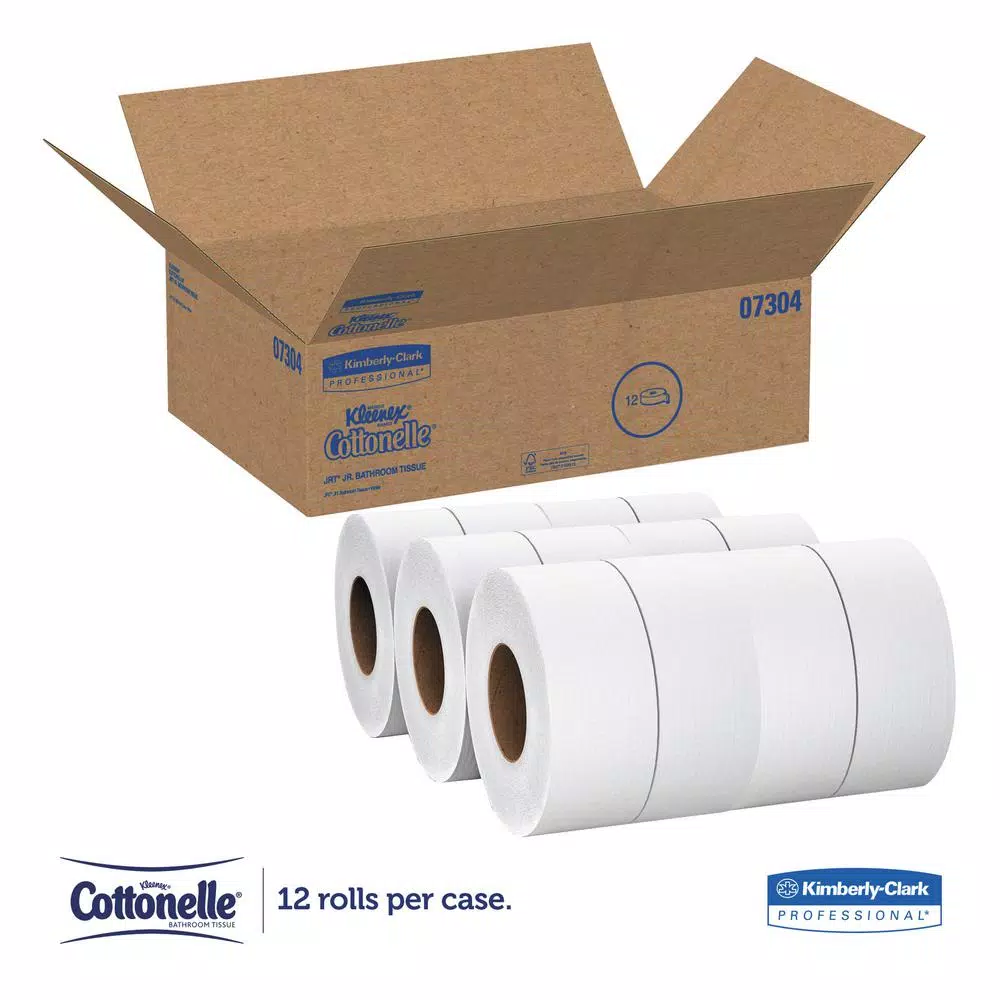 Kleenex Cottonelle White 2-Ply Jumbo Roll Bathroom Tissue, 12-Roll Pack