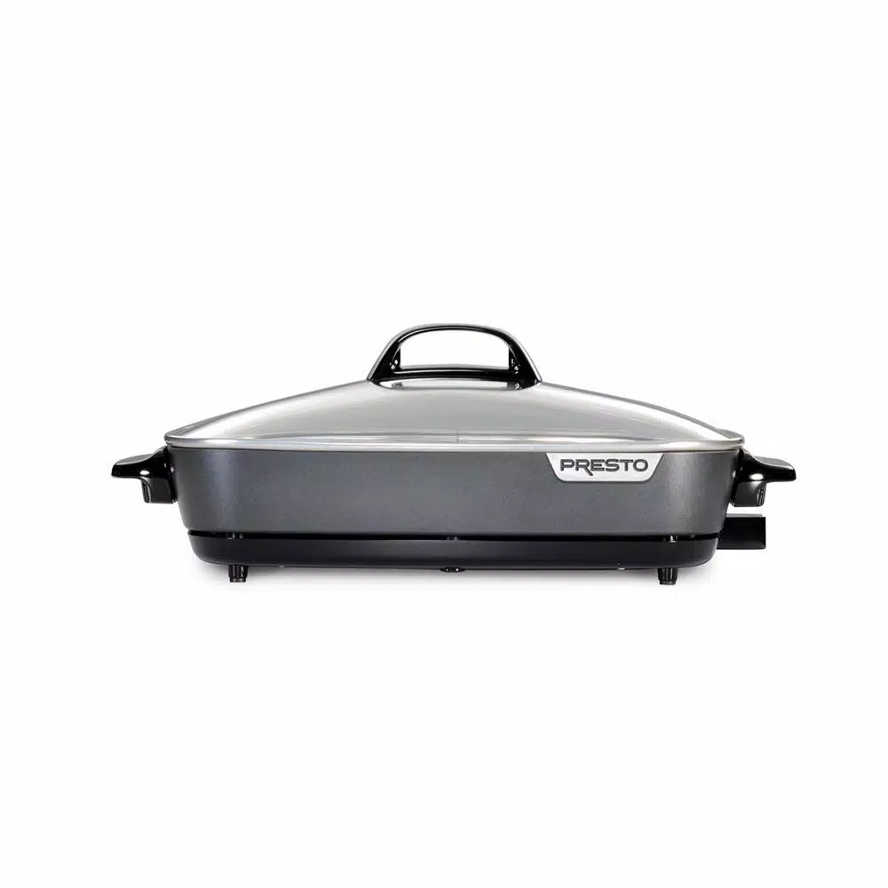 Presto SlimLine 16 in. Black Non-Stick Electric Skillet with Heavy Cast Aluminum Pan