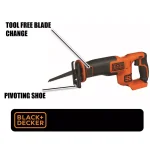 BLACK+DECKER 20V MAX Cordless Reciprocating Saw, Tool Only (BDCR20B) thumbnail 2