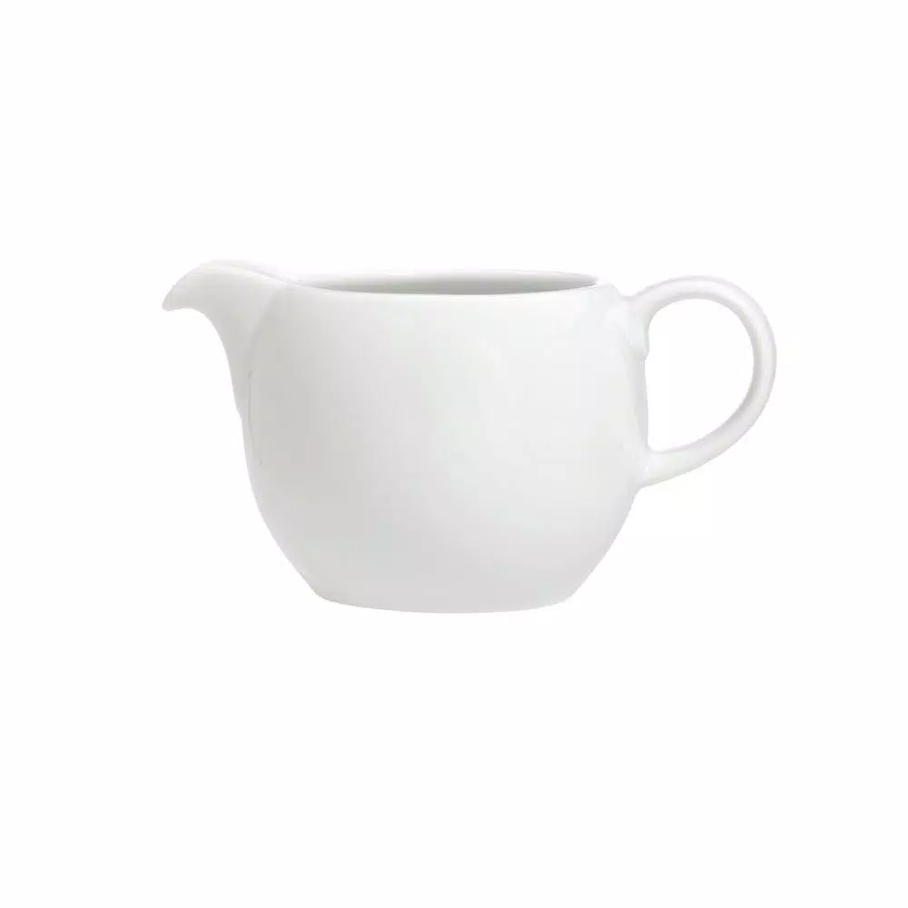 Oneida Queensbury and Hunt Classic Coupe White Porcelain Creamer Jugs, 6.75 oz (Set of 24)