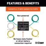 CURT 3-to-2-Wire Taillight Converter, Non-Powered Trailer Wiring Adapter thumbnail 2